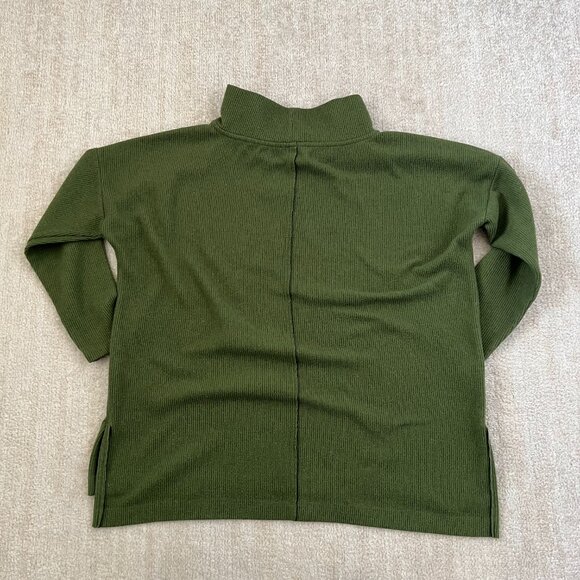 By Anthropologie Green Ribbed Knit Top M - Picture 4 of 11
